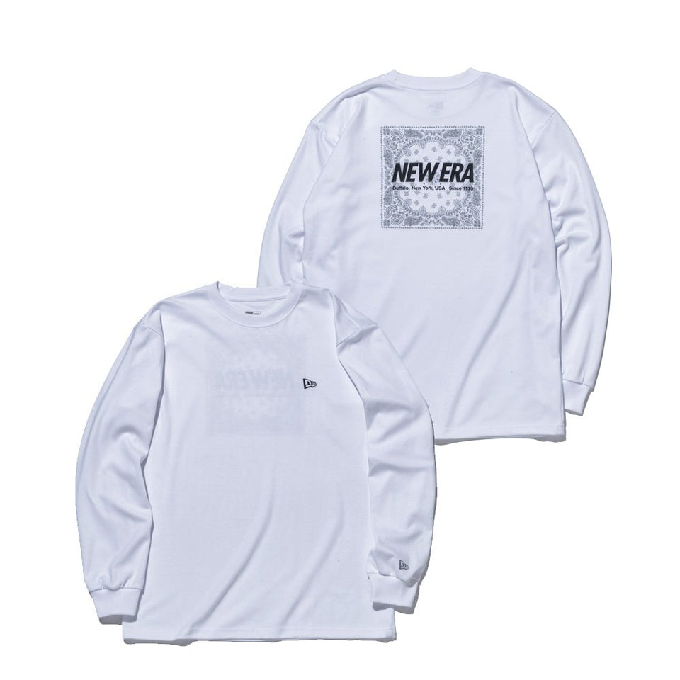 長袖 パフォーマンス Tシャツ ペイスリー ホワイト レギュラーフィット