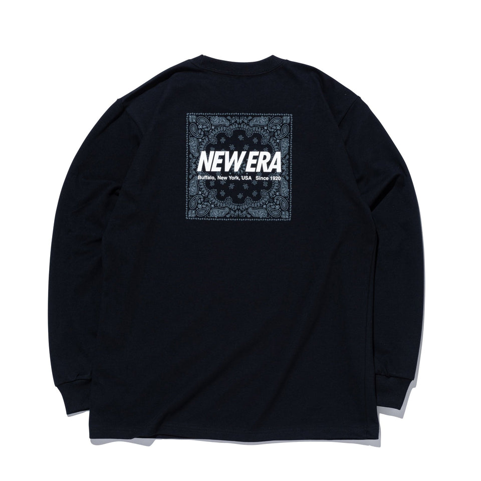 長袖 パフォーマンス Tシャツ ペイスリー ブラック レギュラーフィット