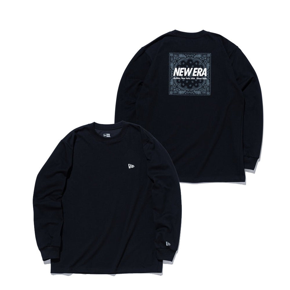 長袖 パフォーマンス Tシャツ ペイスリー ブラック レギュラーフィット