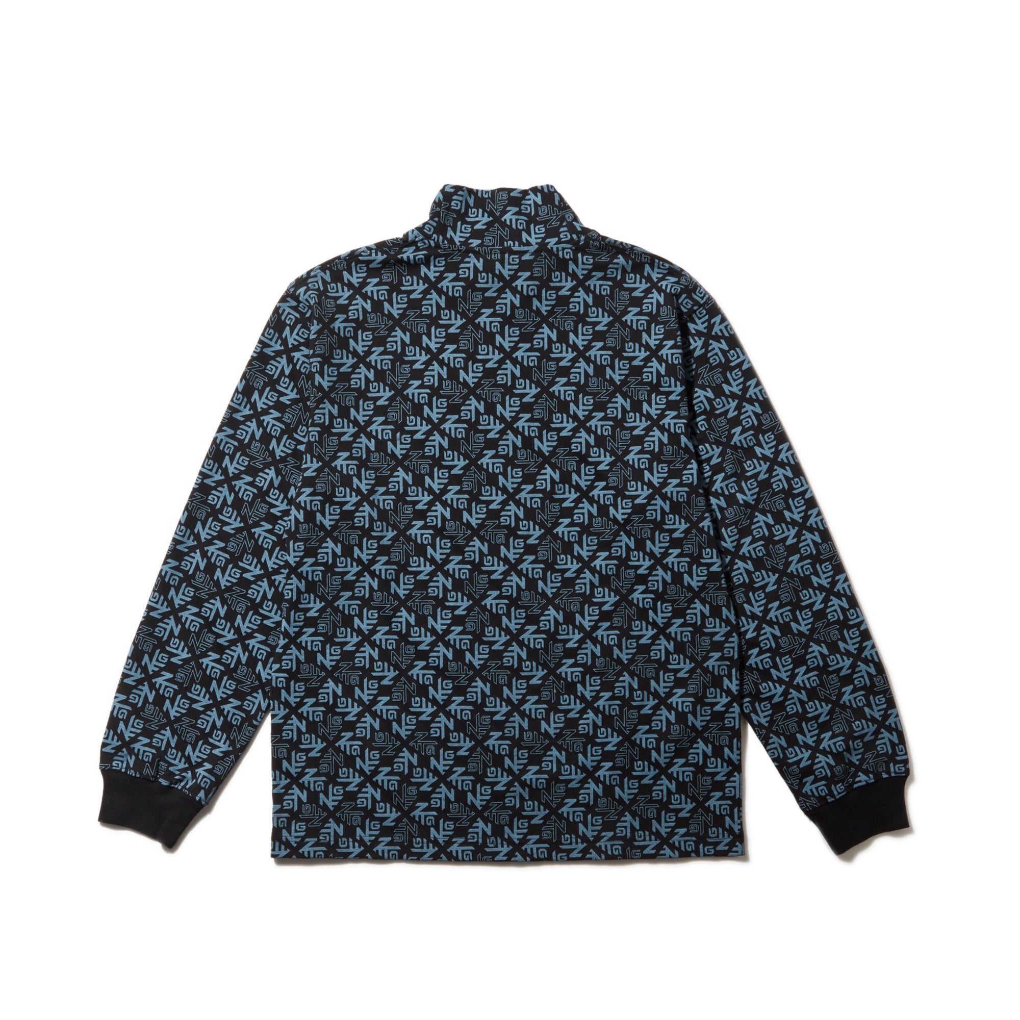長袖 ハイカラー パフォーマンス Tシャツ All Over ブラック | ゴルフ 2