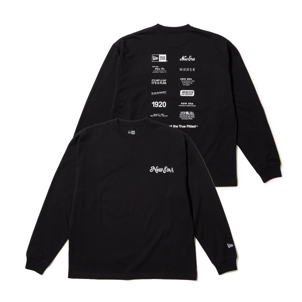 長袖 オーバーサイズド コットン Tシャツ Archive Mix Logo ブラック