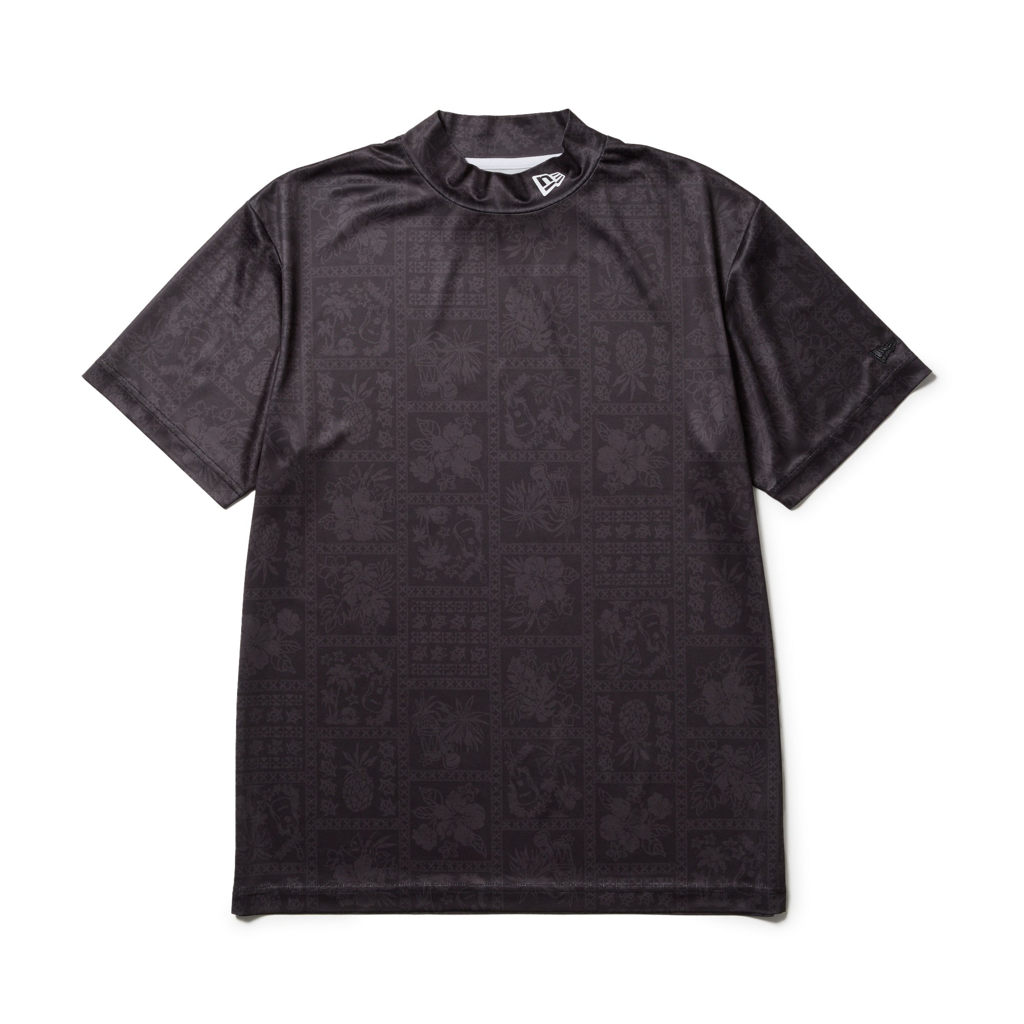 NEWERA GOLF Bandana All Over ブラック Mサイズ 半袖 鹿の子 ミッドネック Tシャツ Bandana All Over ブラック