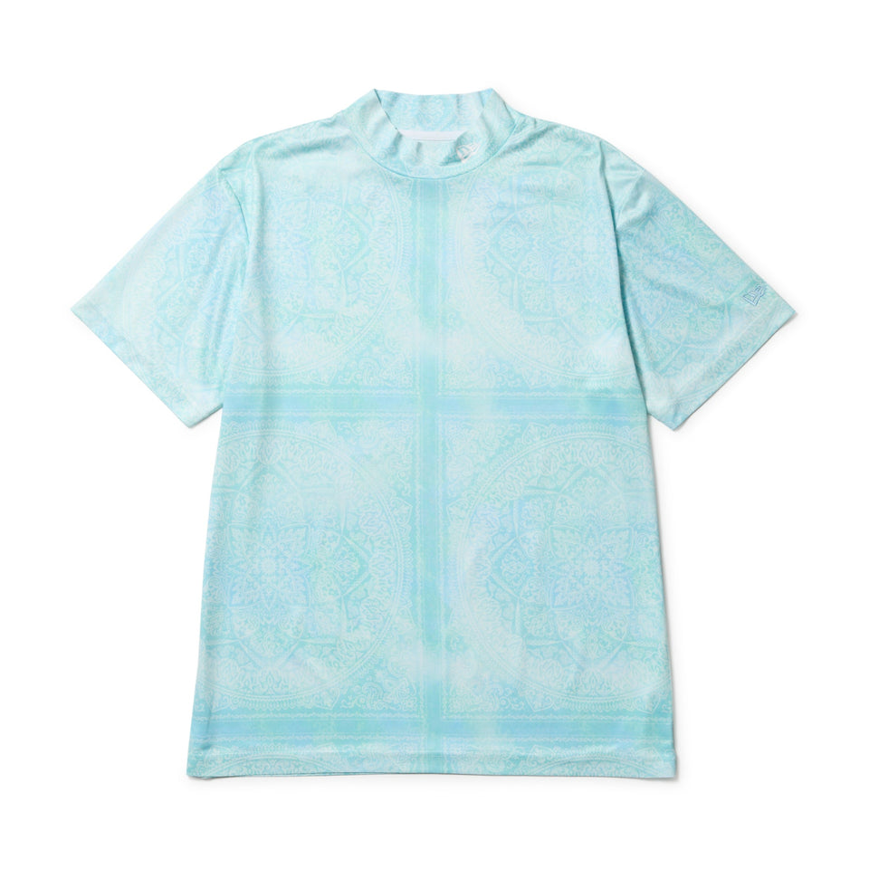 【ゴルフ】半袖 鹿の子 ミッドネック Tシャツ Bandana All Over ビーチキスブルー - 14391504 - S | NEW ERA ニューエラ公式オンラインストア