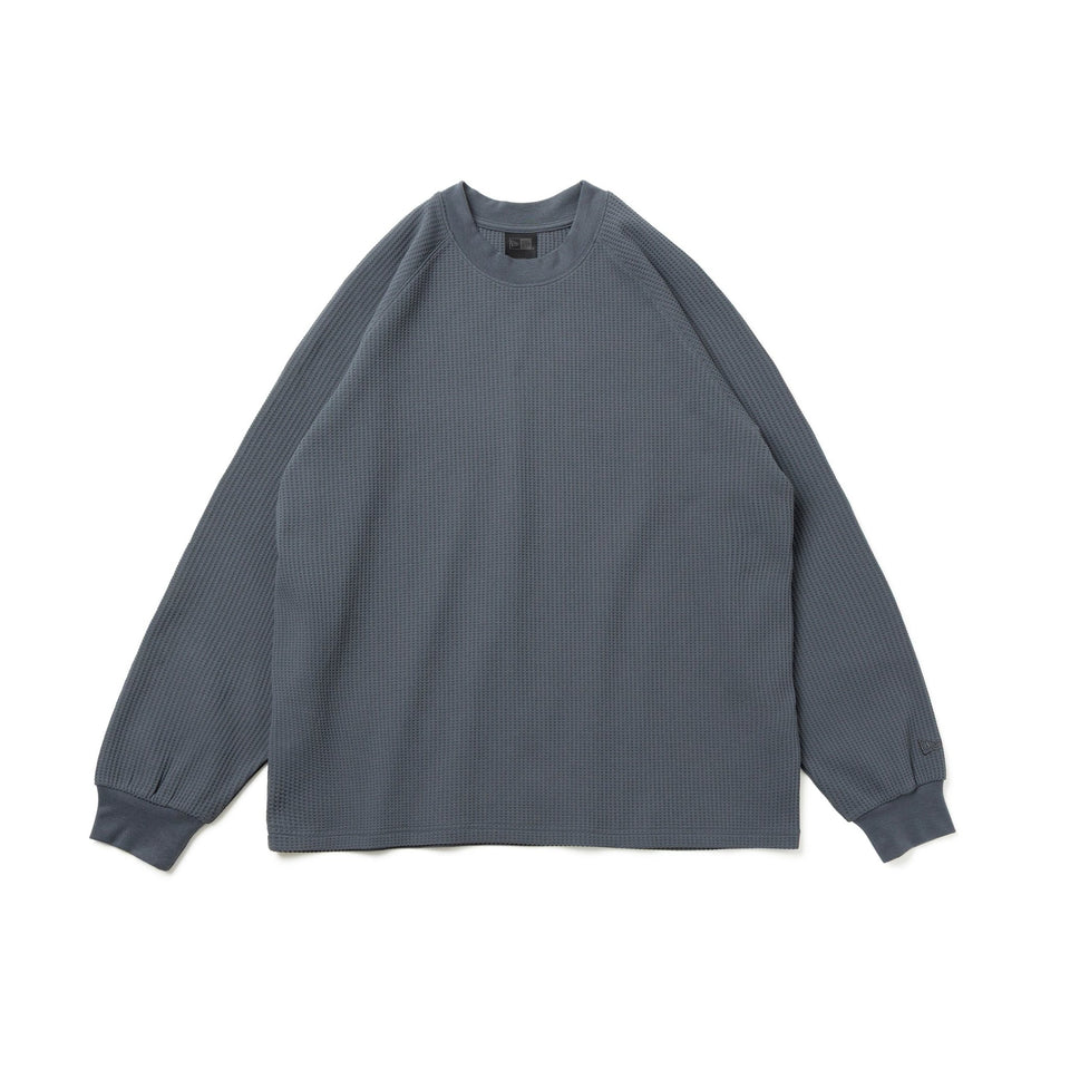 新品　echeveria チャコールグレー ウールTシャツ　サイズ1 長袖 ソフトワッフル Tシャツ BLACK LABEL FW25 チャコール