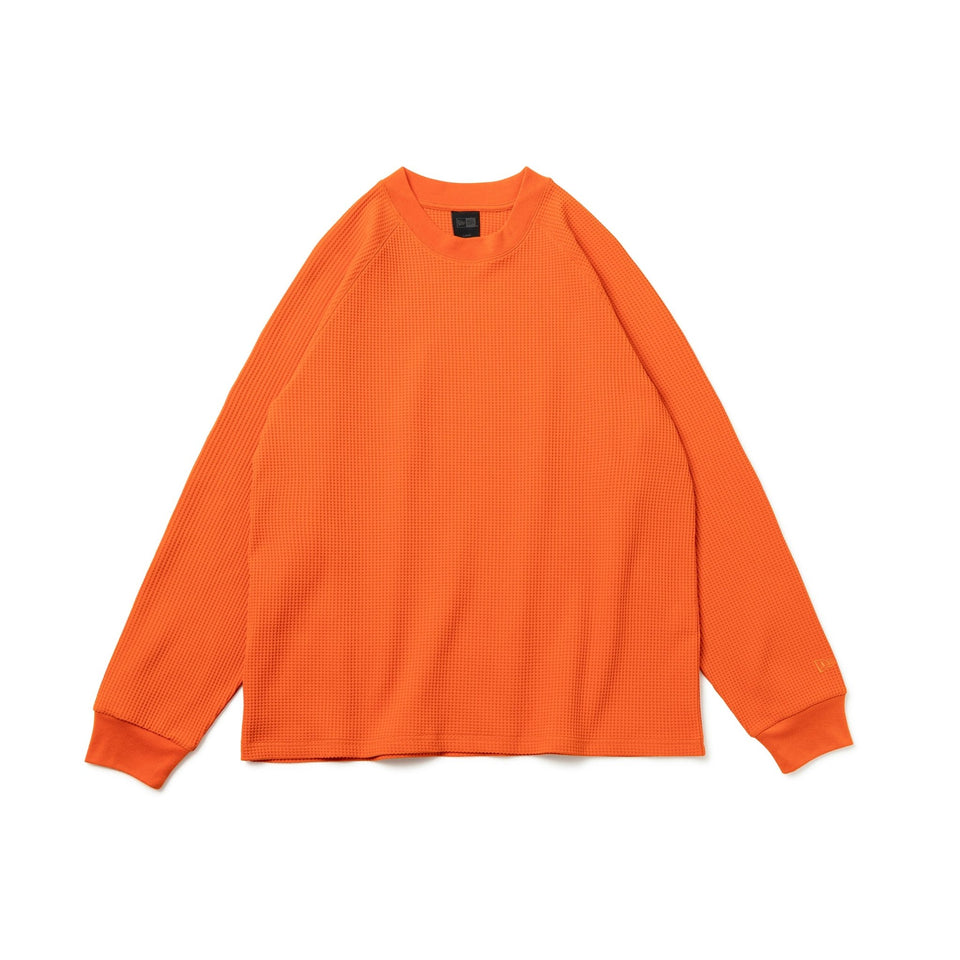 長袖 ソフトワッフル Tシャツ BLACK LABEL FW25 オレンジ