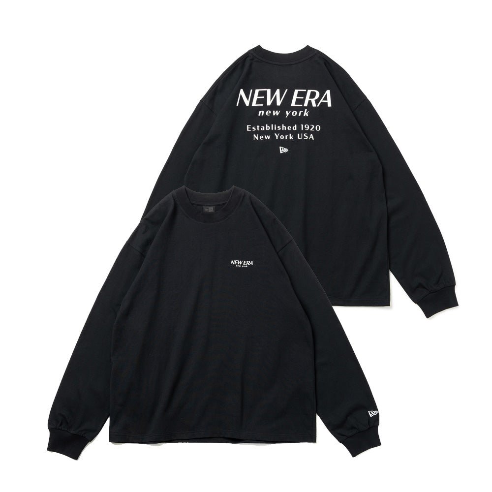 長袖 コットン Tシャツ BLACK LABEL FW25 Hotel Logo ブラック