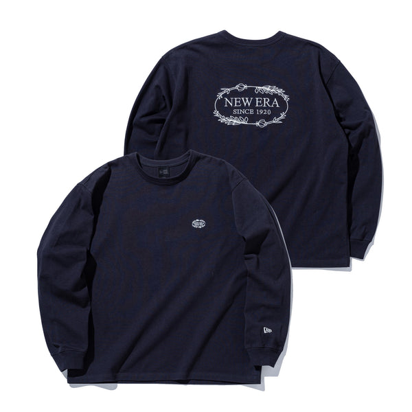 長袖 ヘビーウェイトコットン エンブロイダリー Tシャツ BLACK