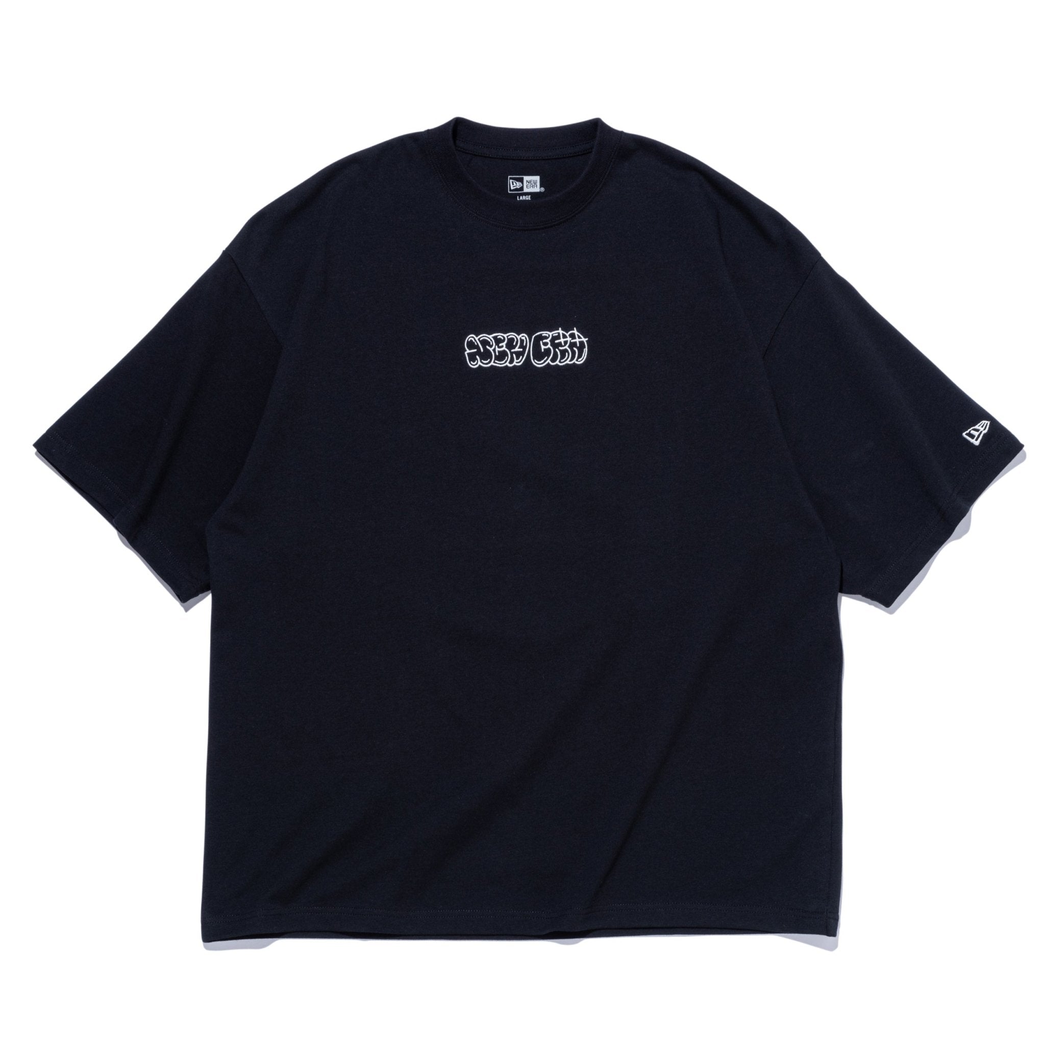 半袖 オーバーサイズド コットン Tシャツ Bubble Logo ブラック