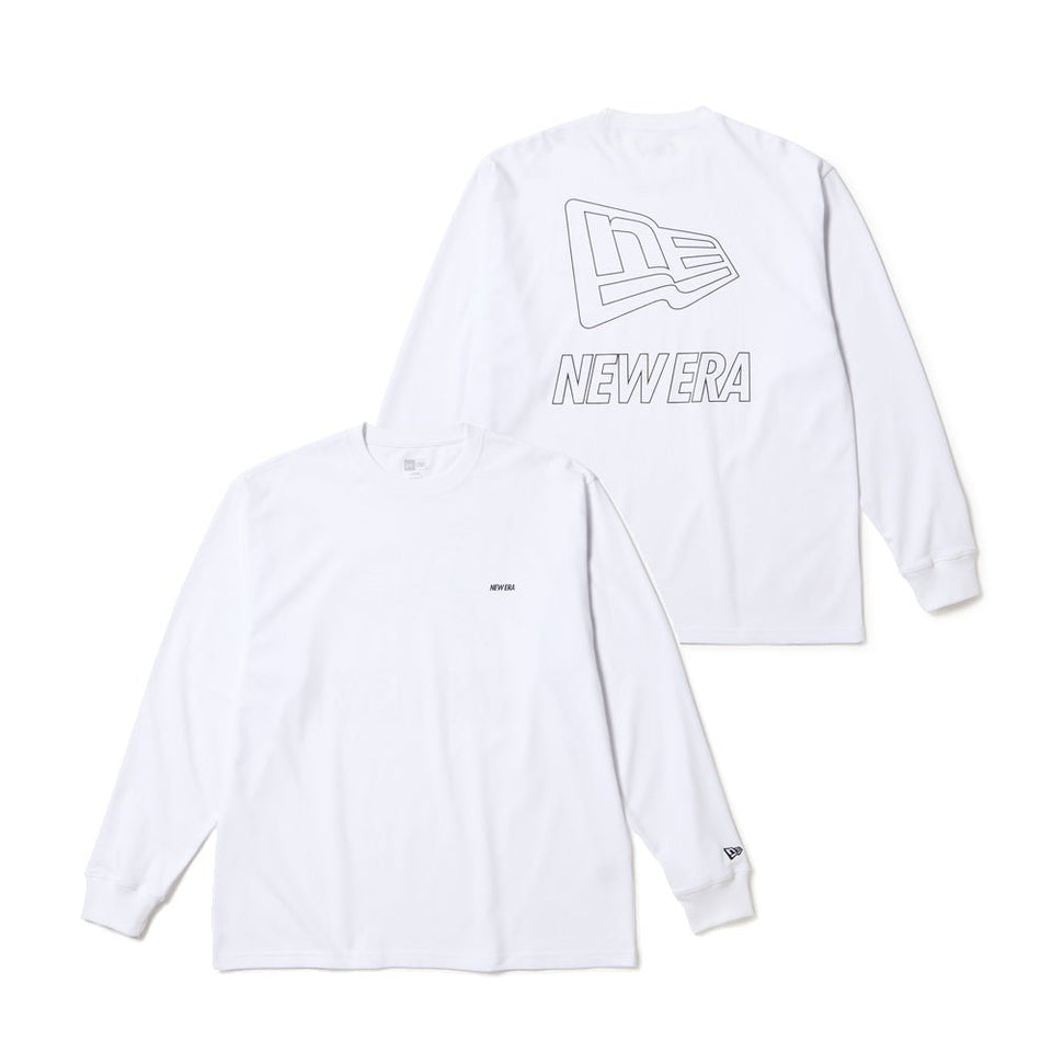 エンフォルド　ホワイト 長袖Tシャツ 長袖 オーバーサイズド パフォーマンス Tシャツ Flag & Wordmark