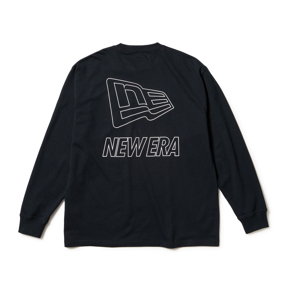 長袖 オーバーサイズド パフォーマンス Tシャツ Flag & Wordmark ブラック | パフォーマンスアパレル - 14674833 - S | NEW ERA ニューエラ公式オンラインストア