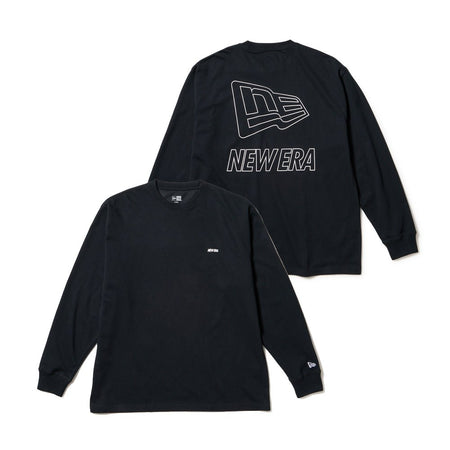 ロンT ブラック 長袖 オーバーサイズド パフォーマンス Tシャツ Flag & Wordmark