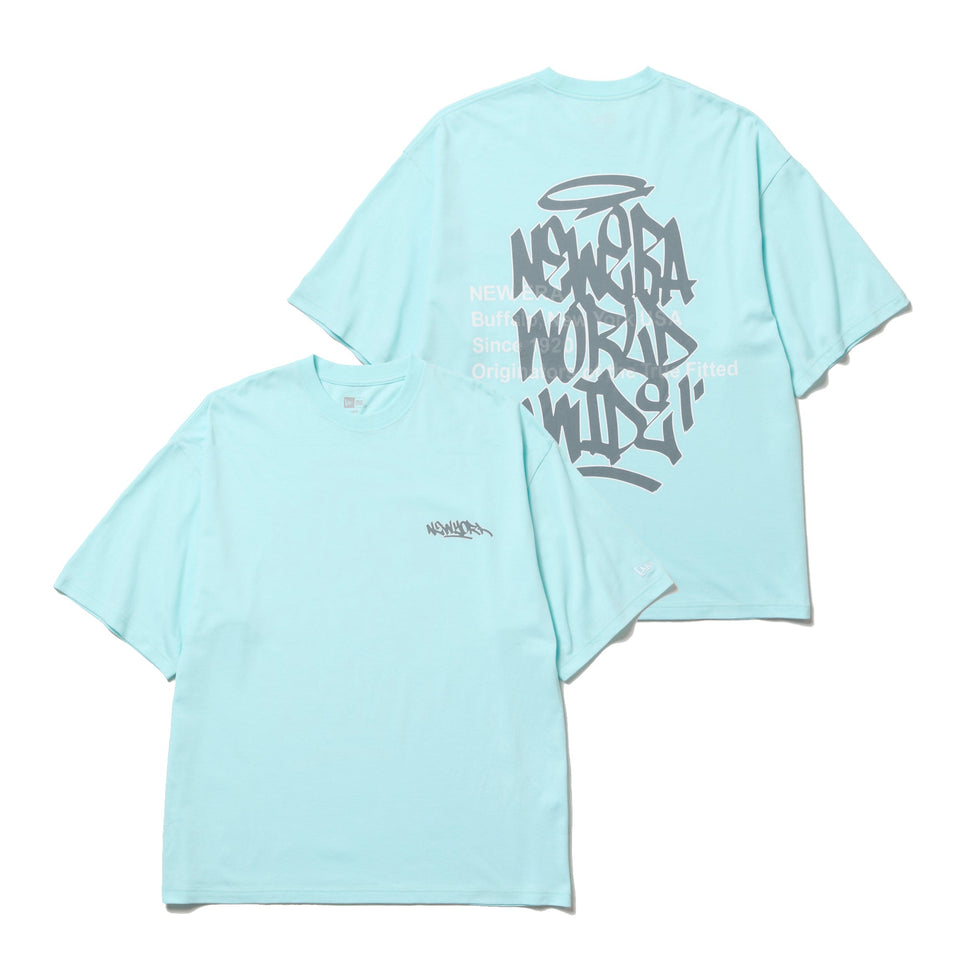 半袖 オーバーサイズド コットン Tシャツ Graffiti セレストブルー - 14410050 - S | NEW ERA ニューエラ公式オンラインストア