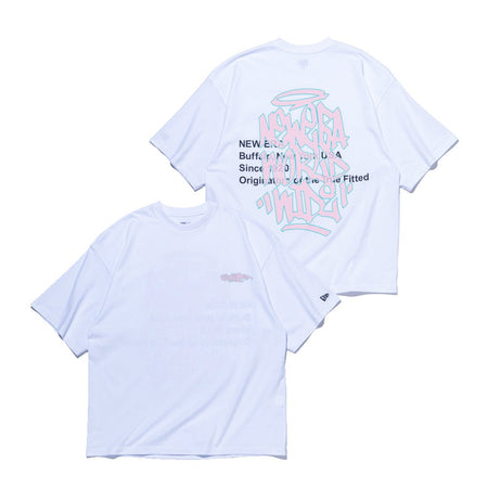 半袖 オーバーサイズド コットン Tシャツ Graffiti ホワイト