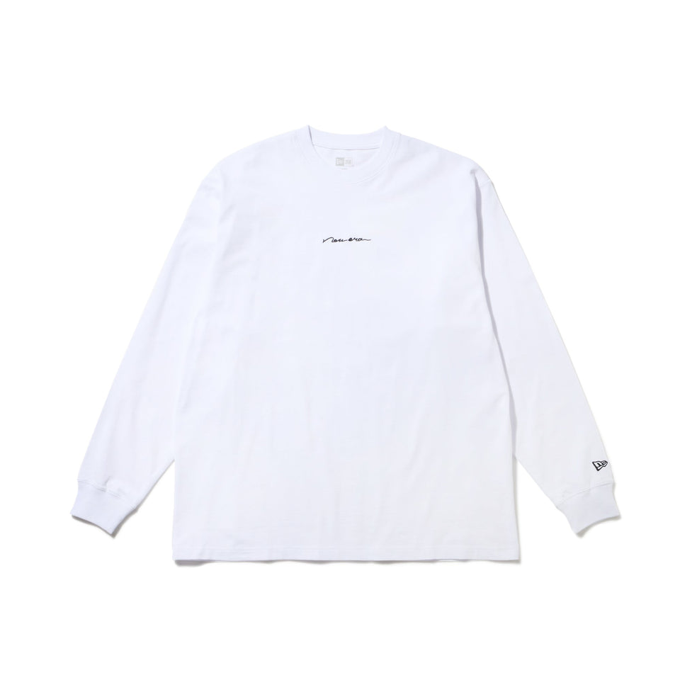 長袖 オーバーサイズド コットン Tシャツ Handwritten Logo