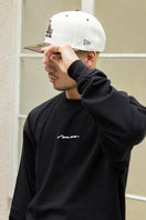 長袖 オーバーサイズド コットン Tシャツ Handwritten Logo ブラック - 14324705 - S | NEW ERA ニューエラ公式オンラインストア