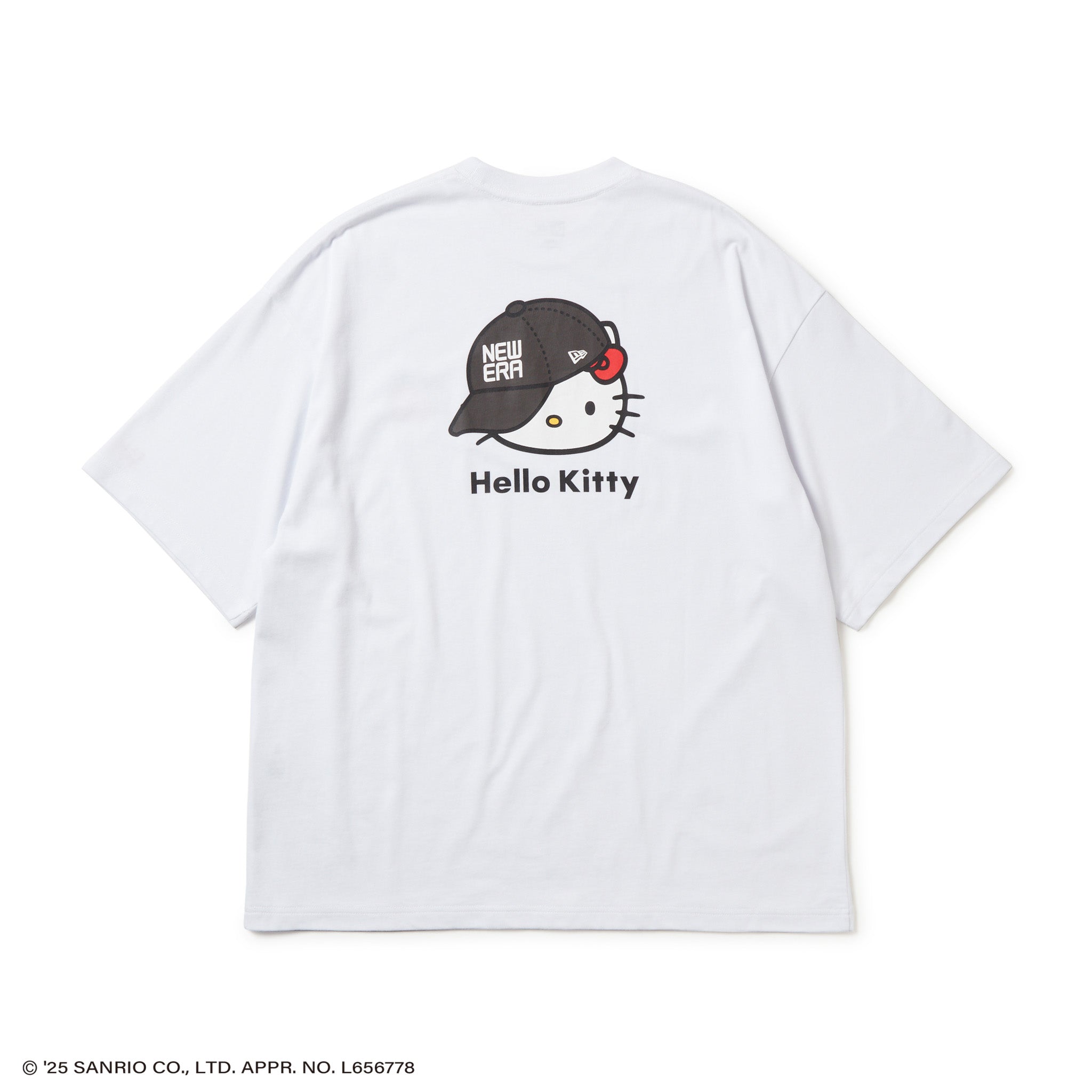 半袖 オーバーサイズド コットン Tシャツ HELLO KITTY キャップ ホワイト 5