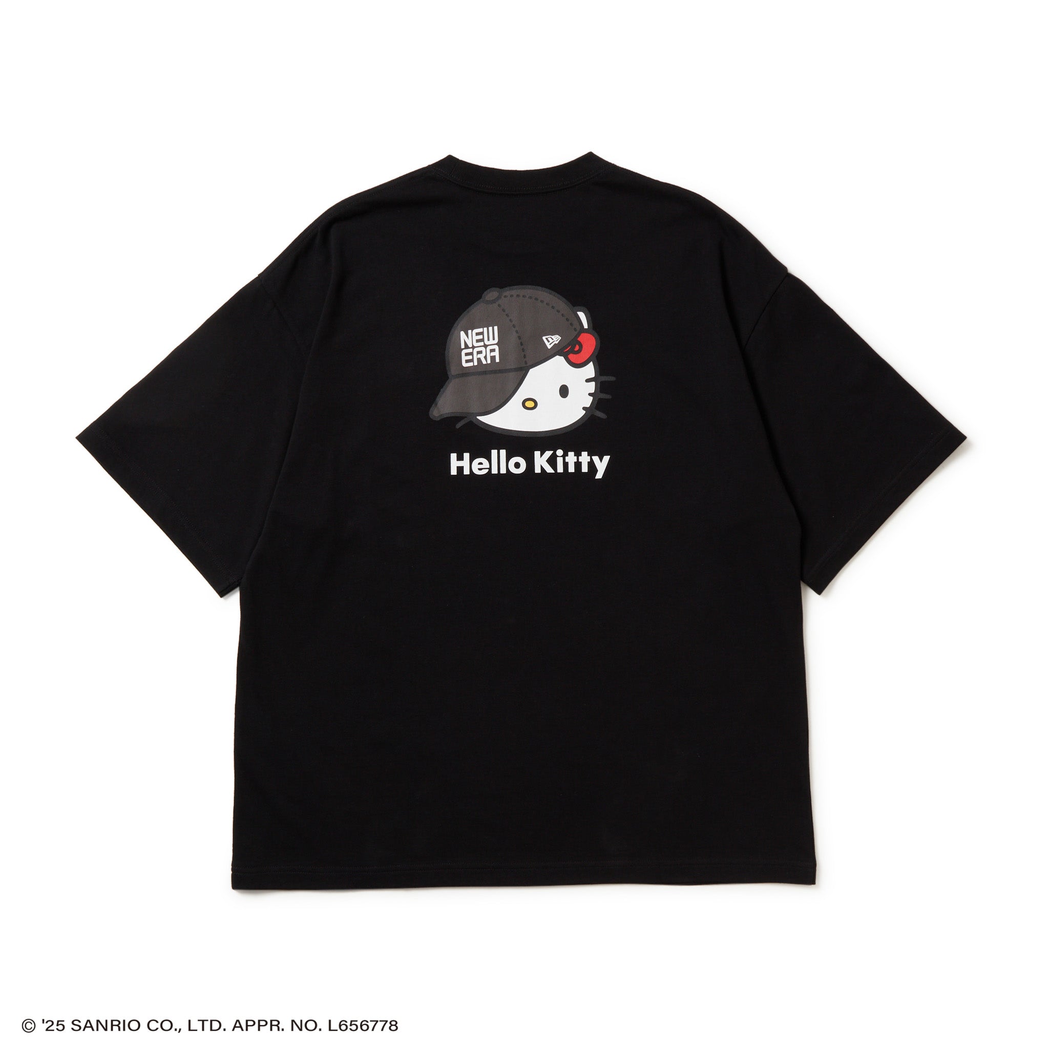 半袖 オーバーサイズド コットン Tシャツ HELLO KITTY キャップ ブラック 5