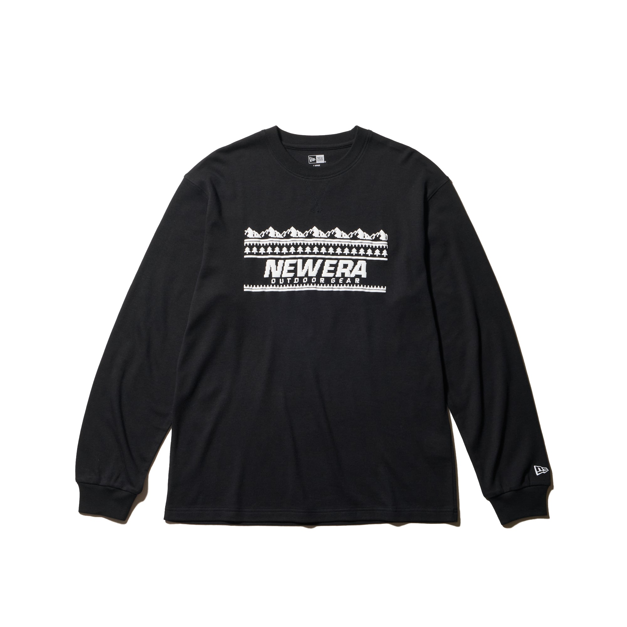 長袖 ウォーム Tシャツ New Era Outdoor Gear Logo ブラック