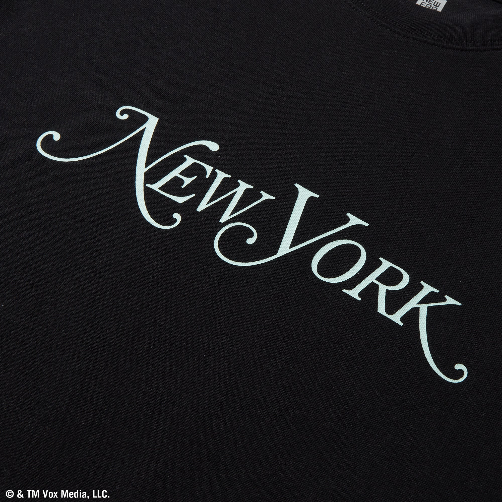 長袖 オーバーサイズド コットン Tシャツ New York Magazine ブラック × シーグラス 5