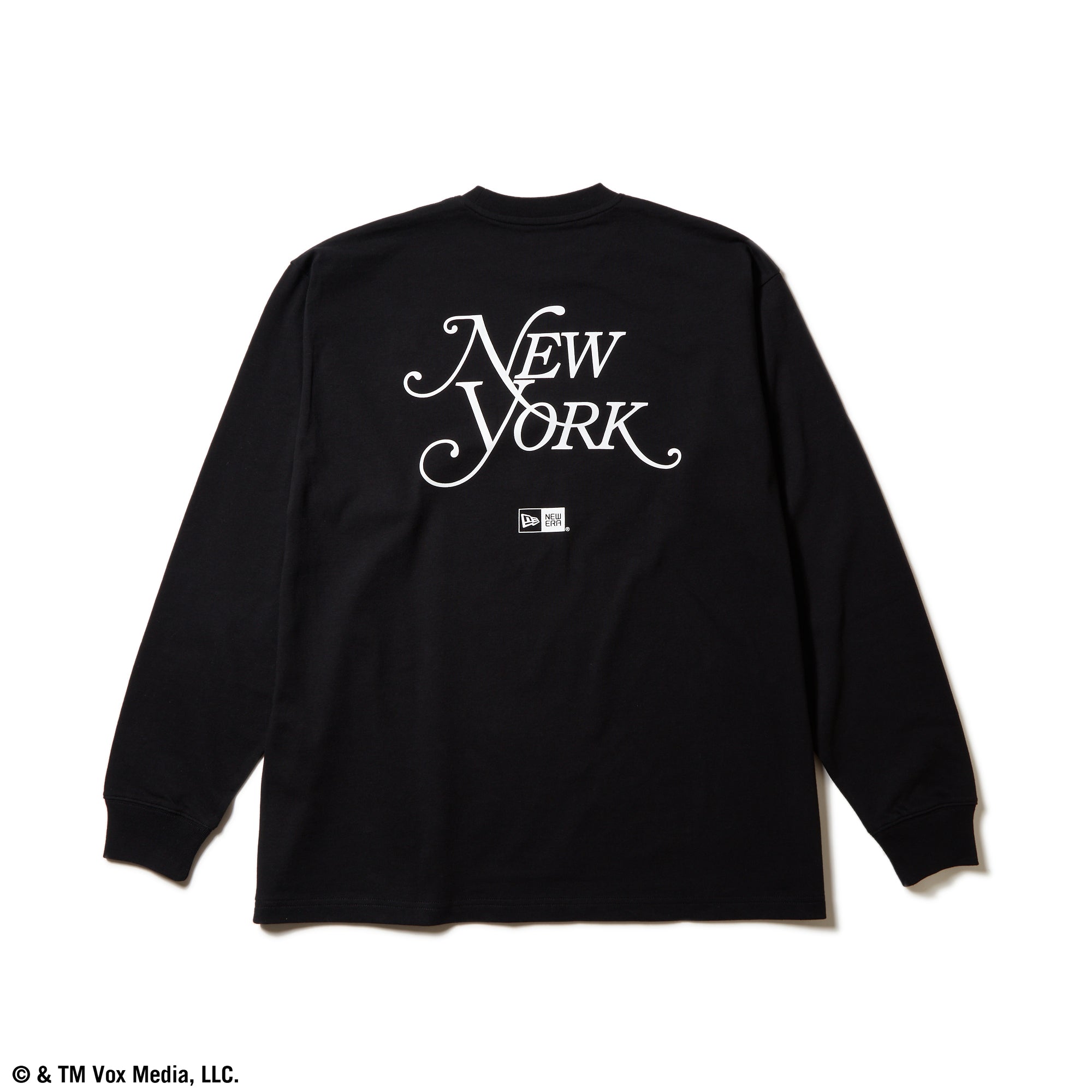 長袖 オーバーサイズド コットン Tシャツ New York Magazine ブラック × ホワイト 3