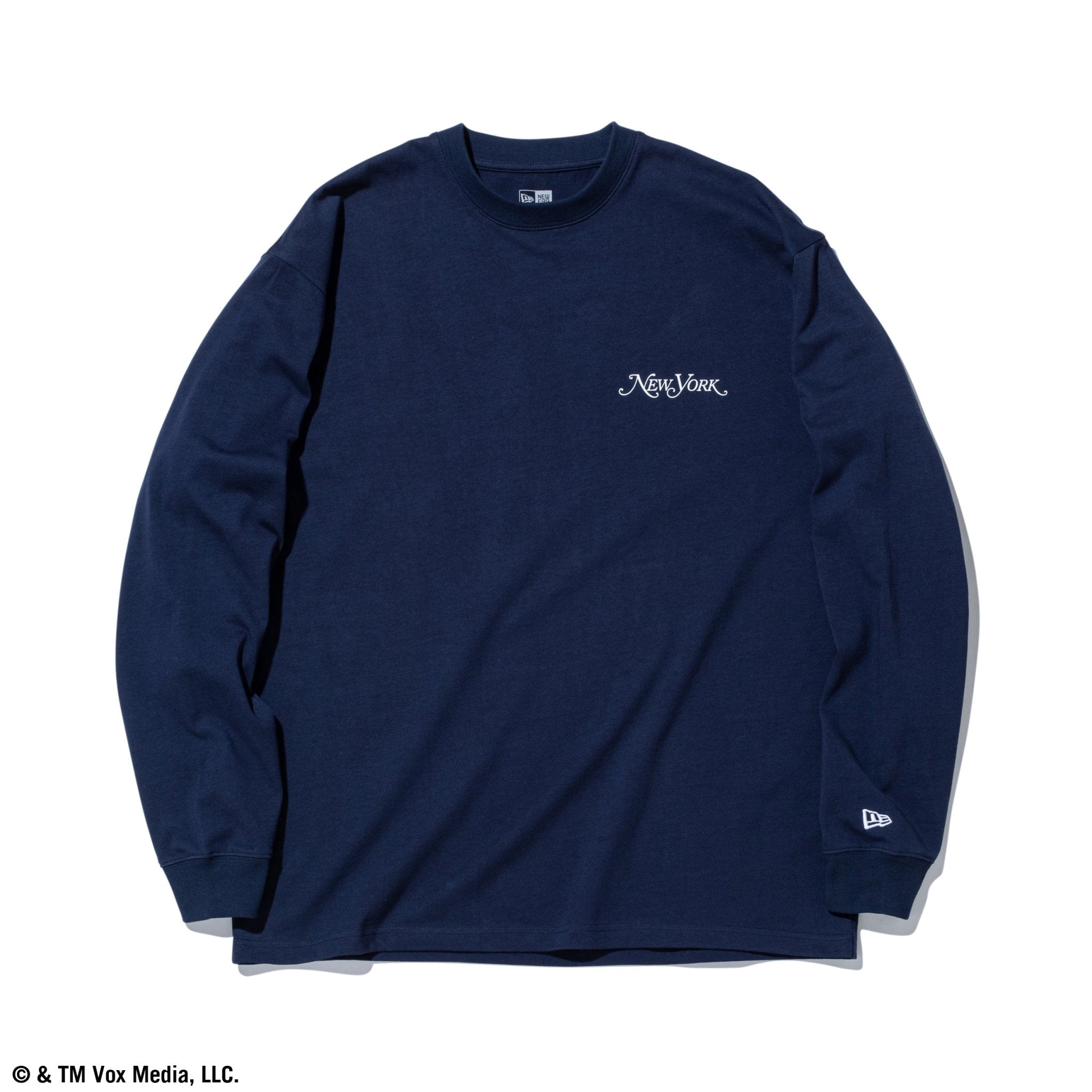 長袖 オーバーサイズド コットン Tシャツ New York Magazine APPLE ネイビー 2