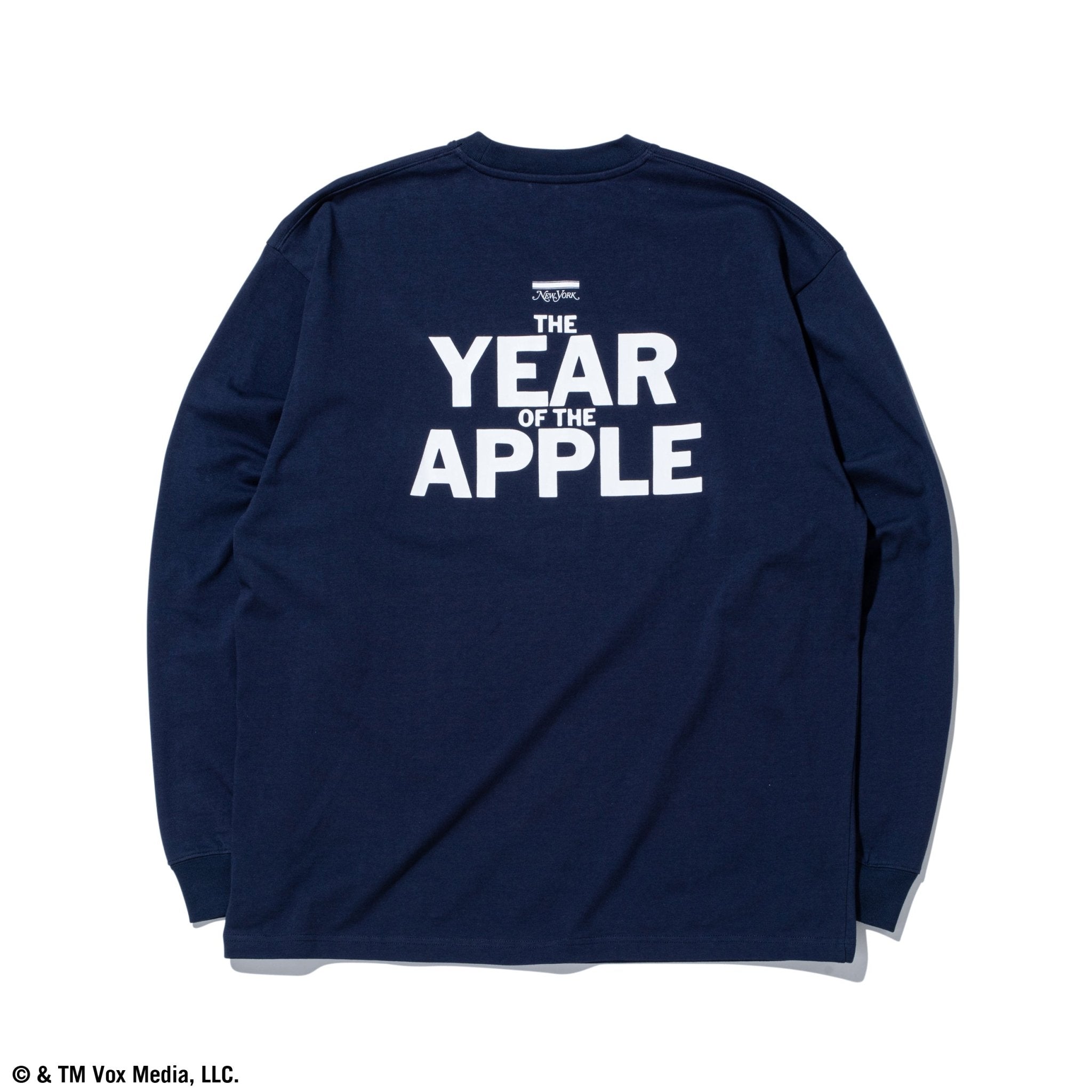長袖 オーバーサイズド コットン Tシャツ New York Magazine APPLE ネイビー 3