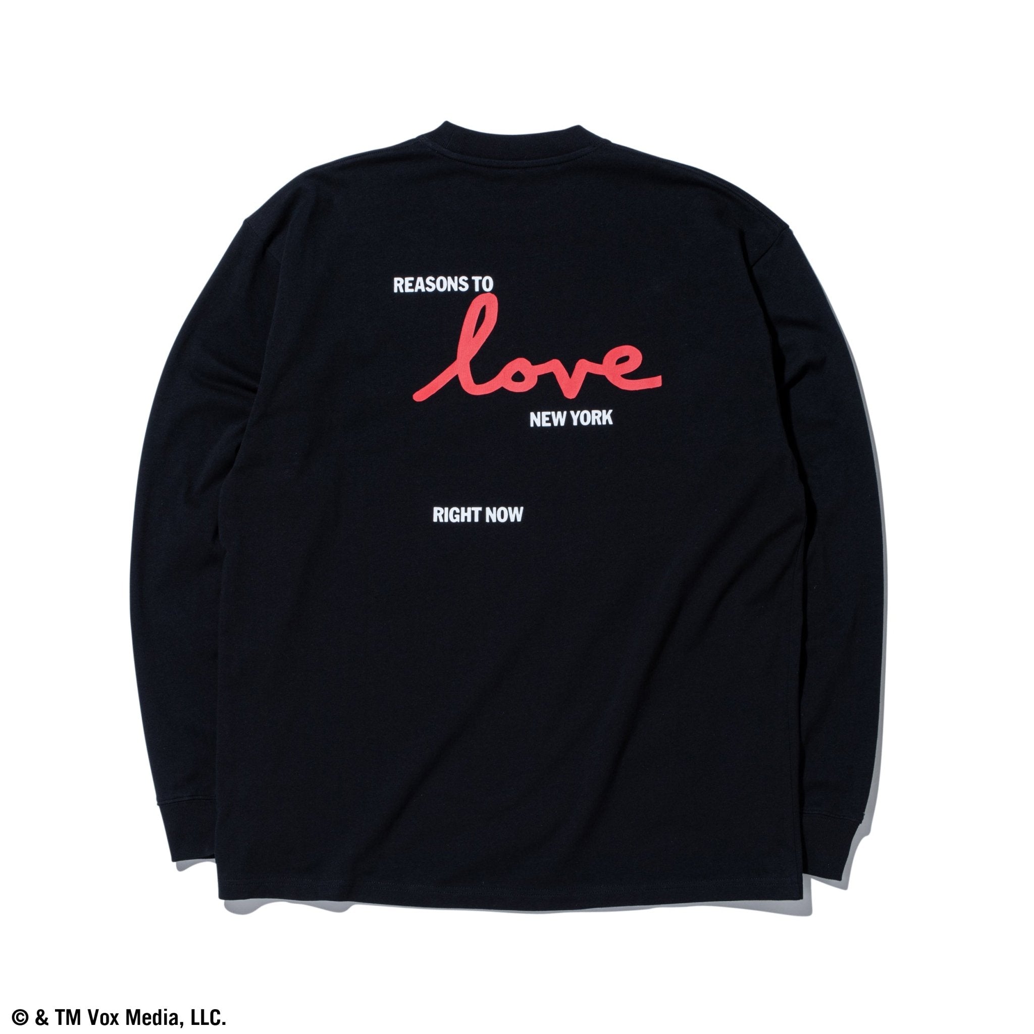 長袖 オーバーサイズド コットン Tシャツ New York Magazine LOVE ブラック 3