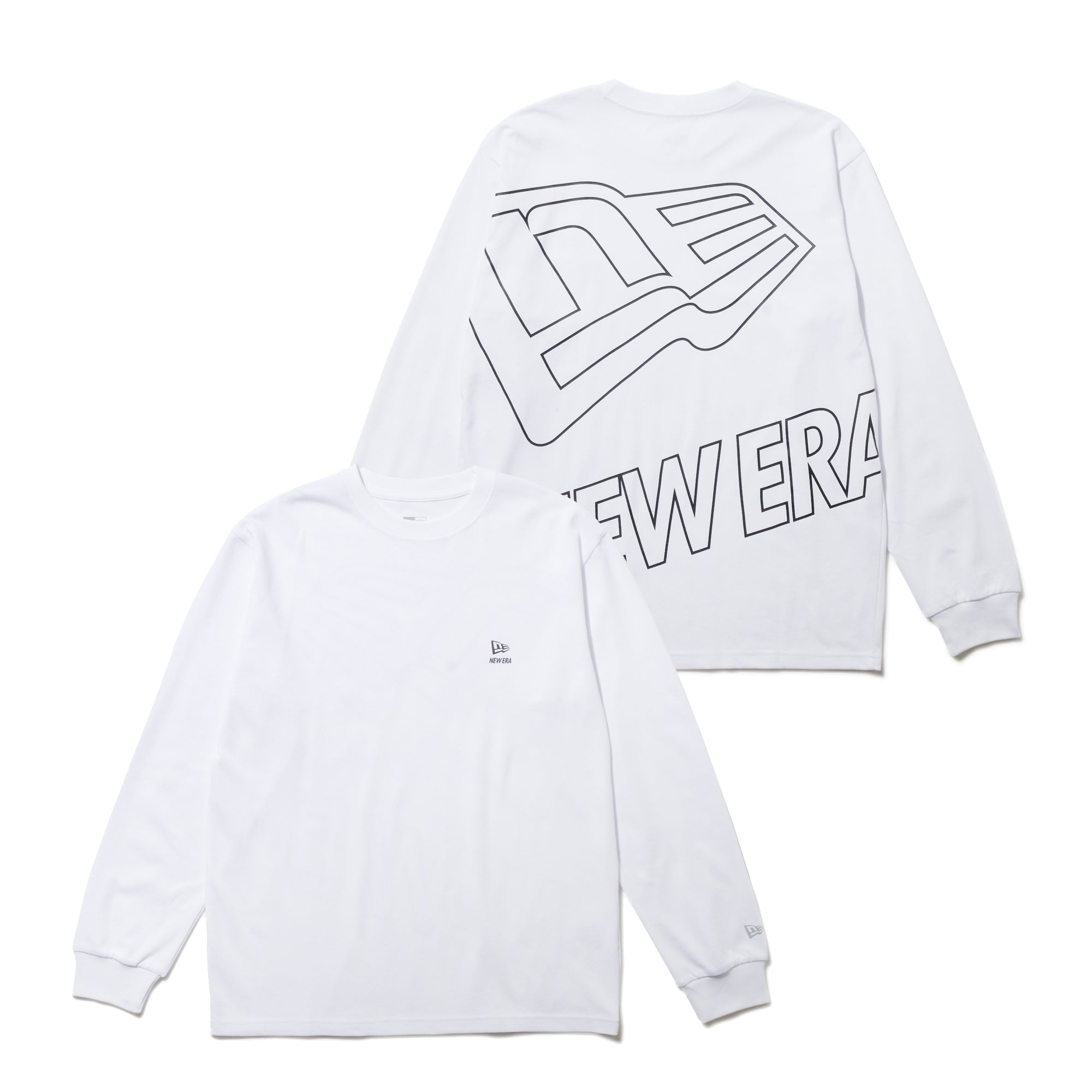 長袖 パフォーマンス Tシャツ Outline Big Logo ホワイト
