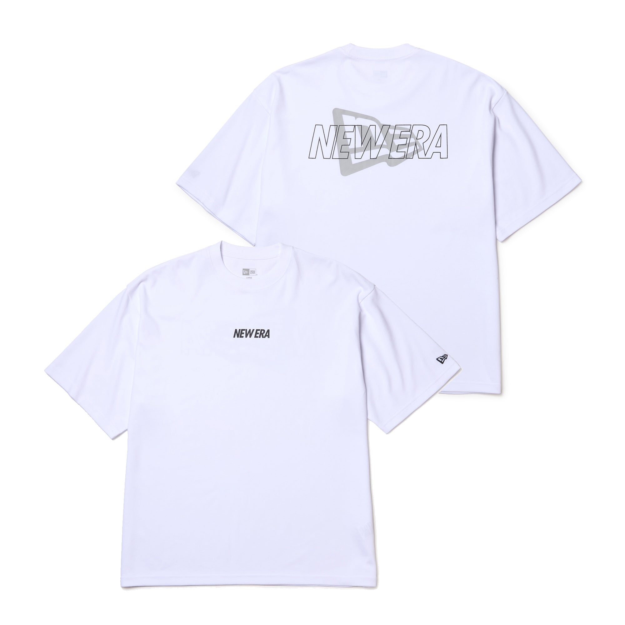 Tシャツ ホワイト 半袖 Oサイズ&ホワイトキャップ t-zoom-up-logo-14410046-s-new-