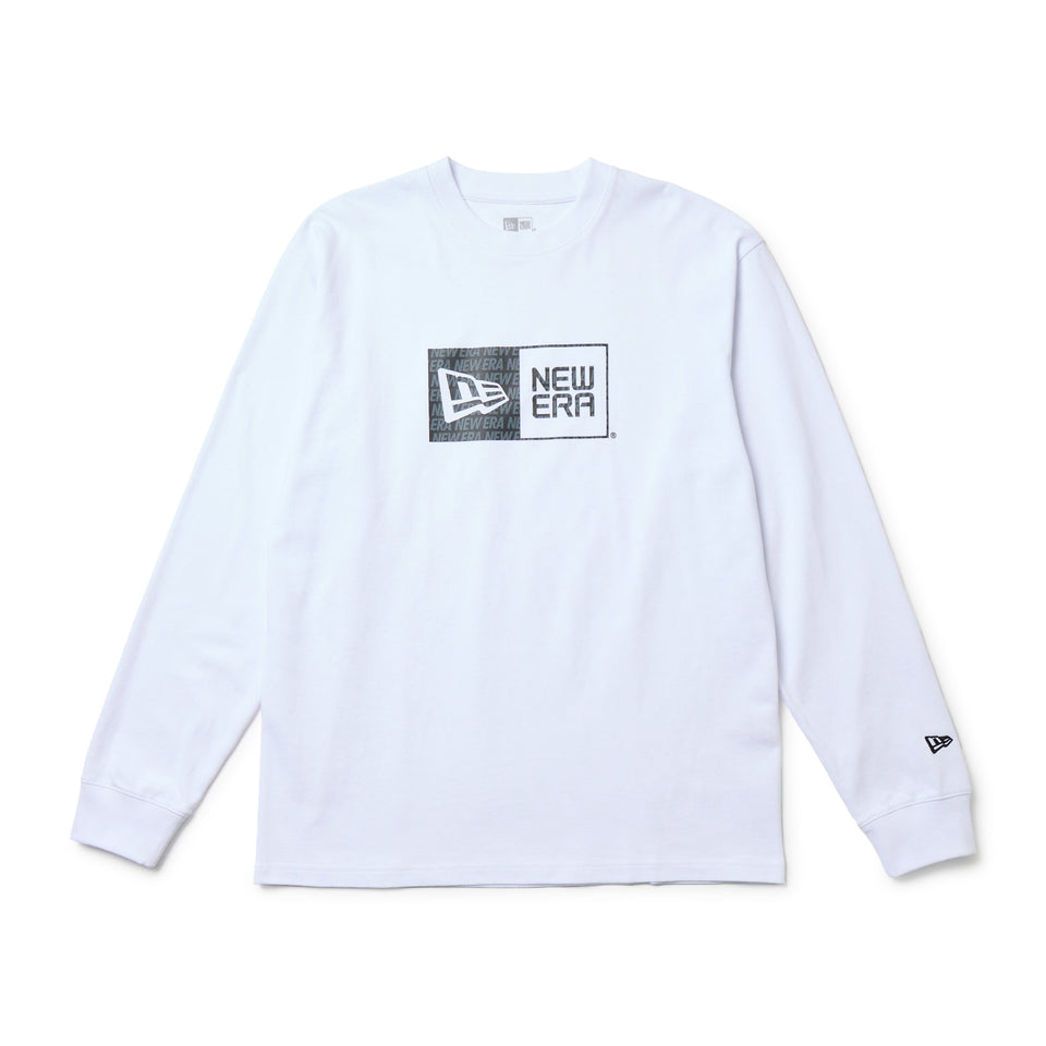 長袖 コットン Tシャツ Pattern Box Logo ホワイト レギュラー