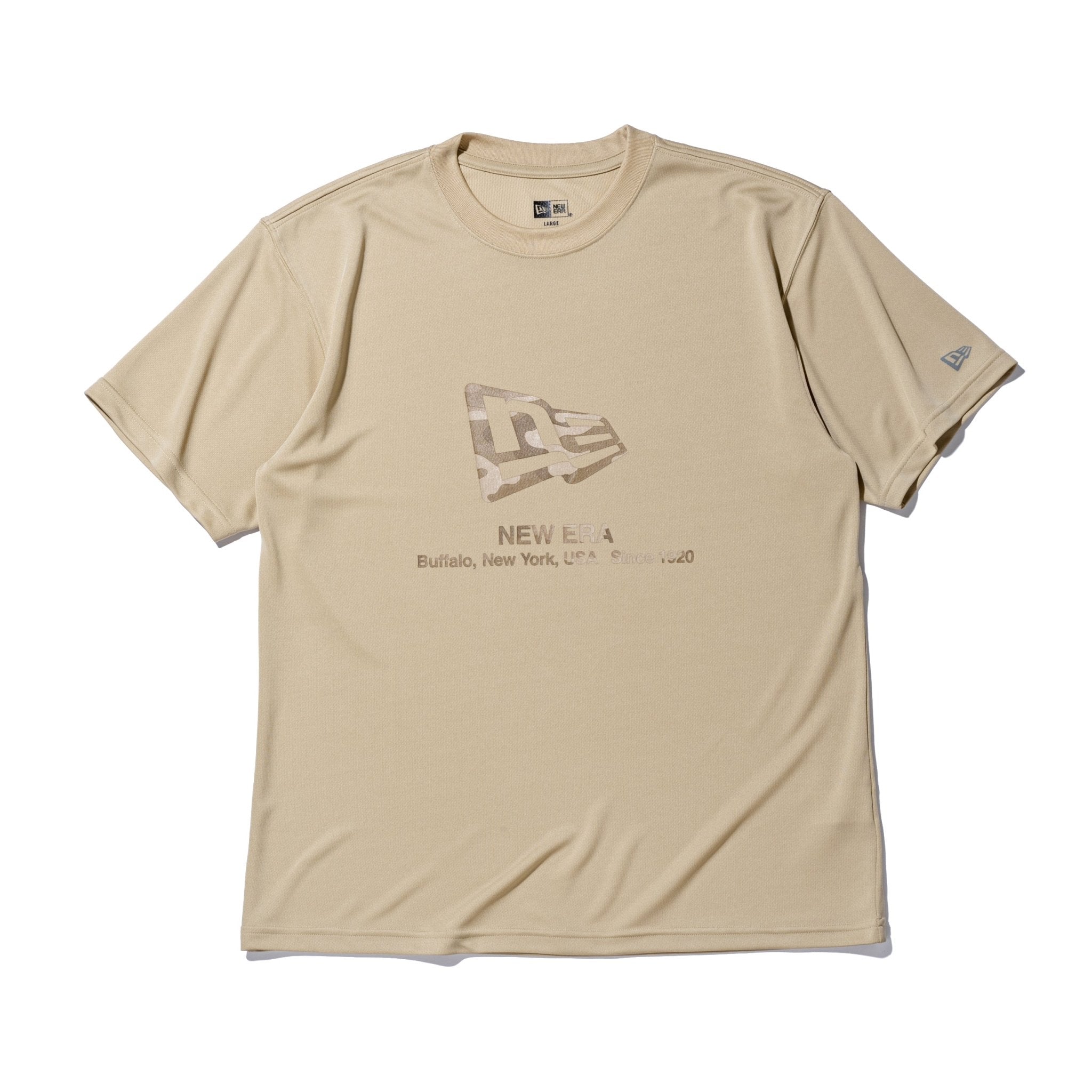 半袖 テック Tシャツ フラッグロゴ ウッドランドカモ ベージュ