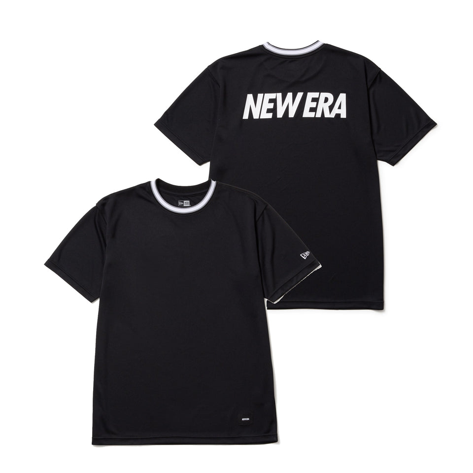 バスケットボール 半袖 テック Tシャツ Stripe Collar ブラック