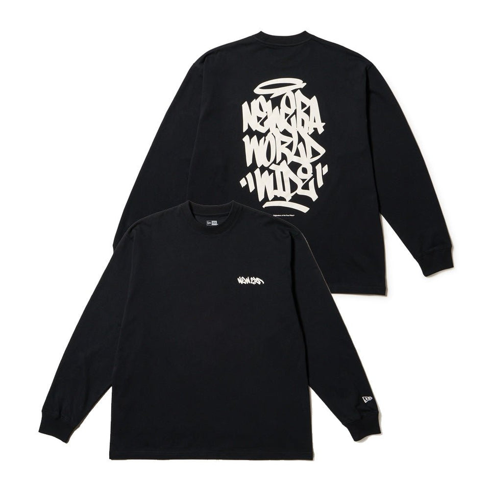 長袖 オーバーサイズド コットン Tシャツ Tagging ブラック