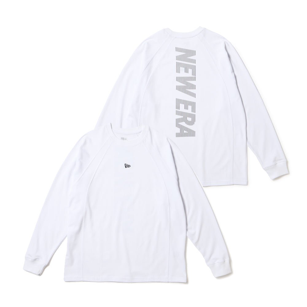 新品　NEW ERA COOLERA Lサイズ ホワイトシャツ 長袖 オーバーサイズド パフォーマンス Tシャツ Vertical Logo