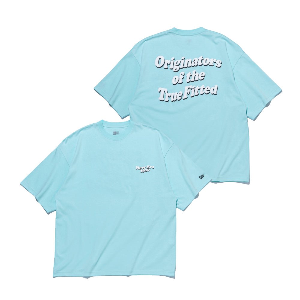 半袖 オーバーサイズド コットン Tシャツ Wave Logo セレスト