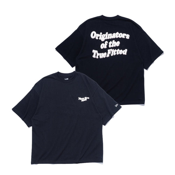 半袖 オーバーサイズド コットン Tシャツ Wave Logo ブラック