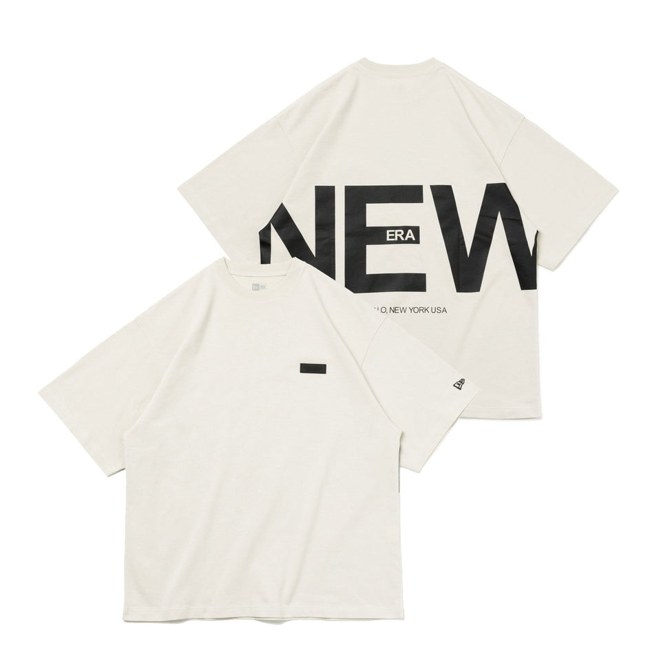 半袖 オーバーサイズド コットン Tシャツ Zoom Up Logo ストーン - 14121847-S | NEW ERA ニューエラ公式オンラインストア
