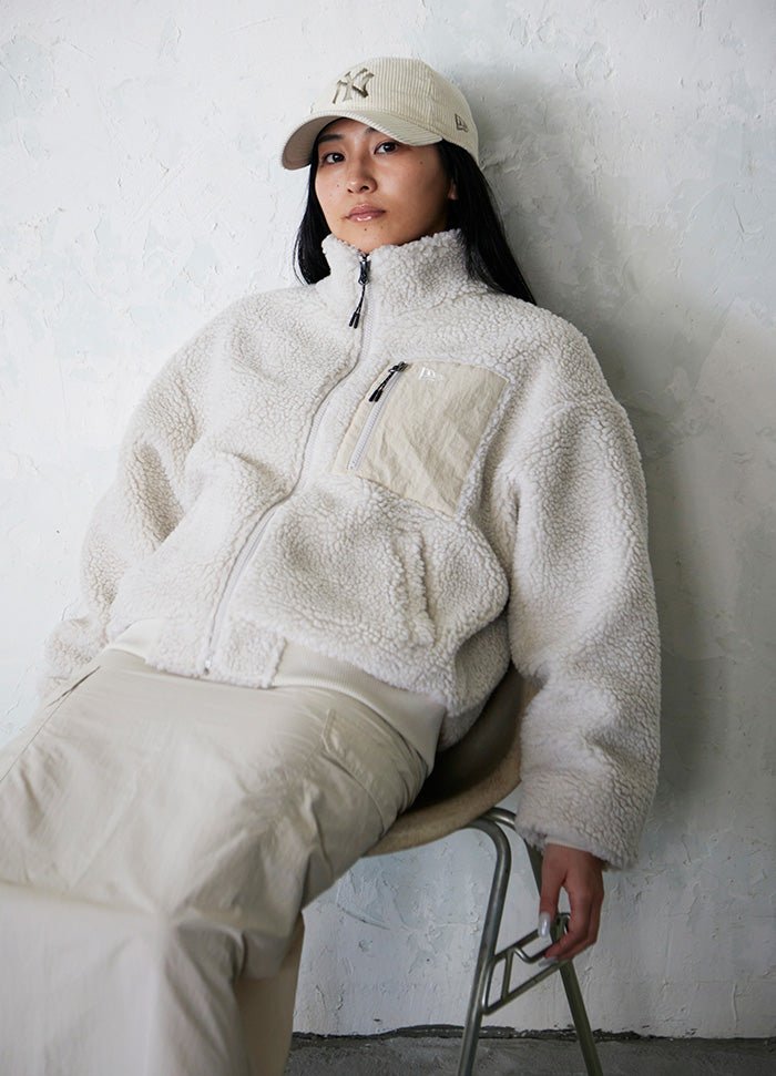 Women's ボアブルゾン ストーン - 14387810 - S | NEW ERA ニューエラ公式オンラインストア