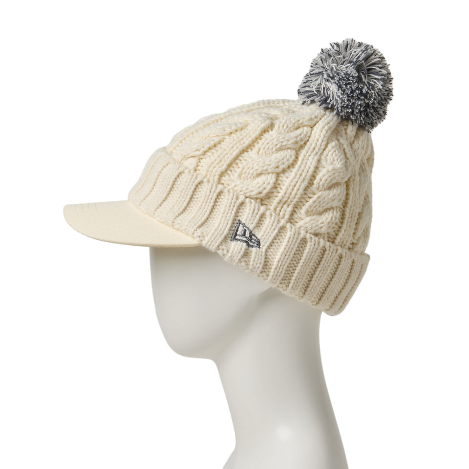Women's バイザーニット ポンポン オフホワイト | ゴルフ - 14668992 - OSFM | NEW ERA ニューエラ公式オンラインストア