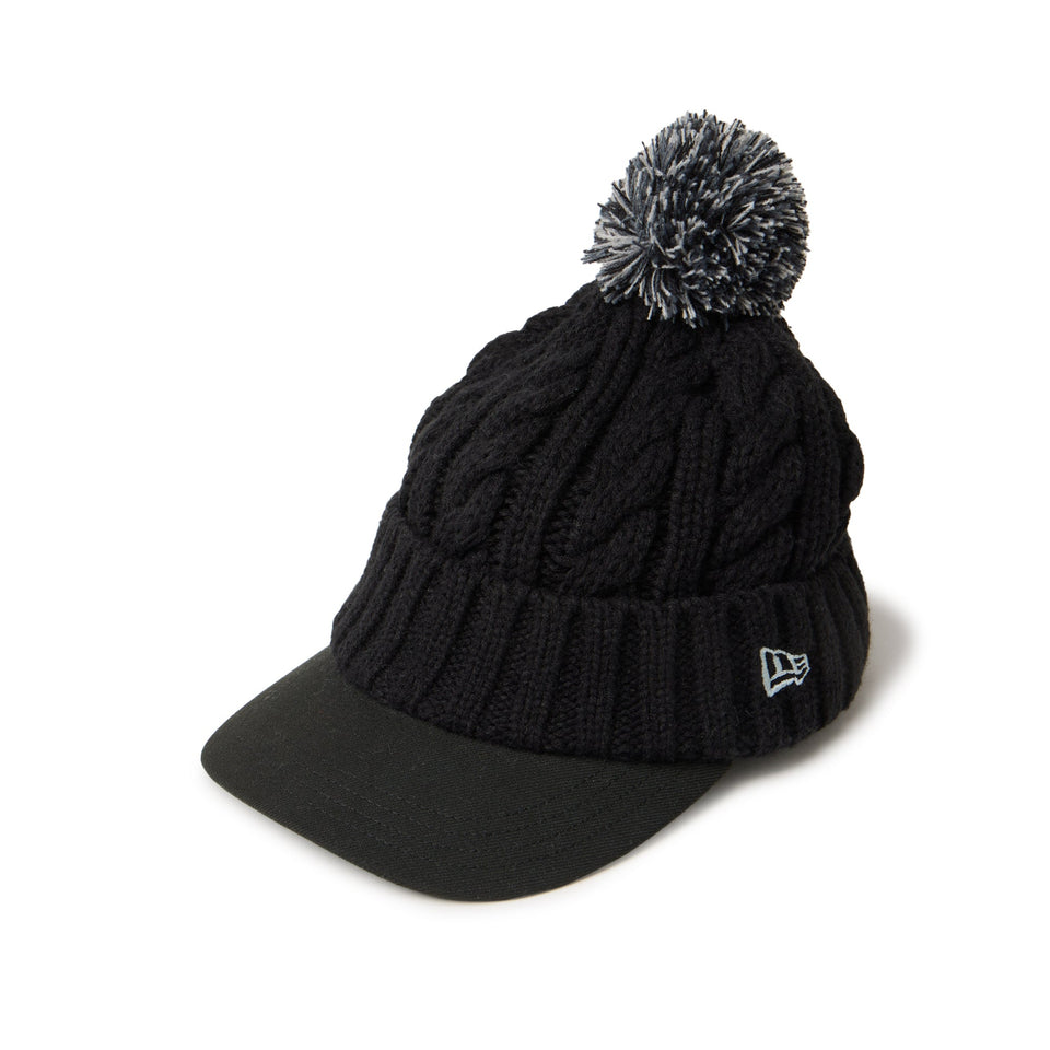 Women's バイザーニット ポンポン ブラック | ゴルフ | ニューエラ