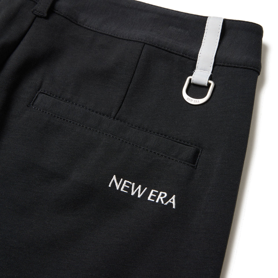 NEW ERA ニューエラ ストレッチロングパンツ ロゴ刺繍 ゴルフ 黒 S NEW ERA ニューエラ ゴルフ ロングパンツ テーパード ストレッチ