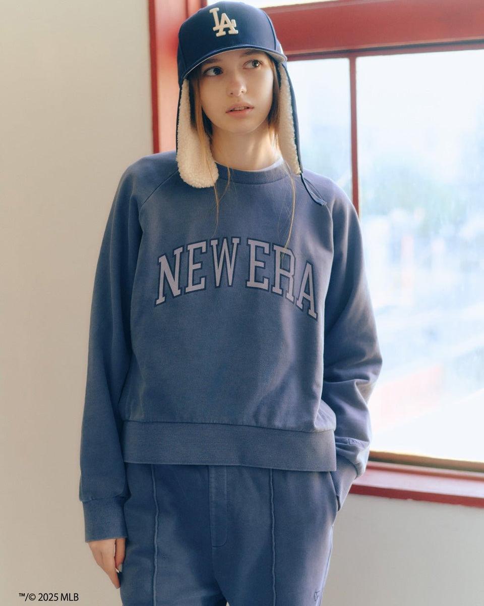 Women's 裏毛 オーバーサイズド スウェット クルーネック ガーメントダイ スレート - 14674711-S | NEW ERA ニューエラ公式オンラインストア