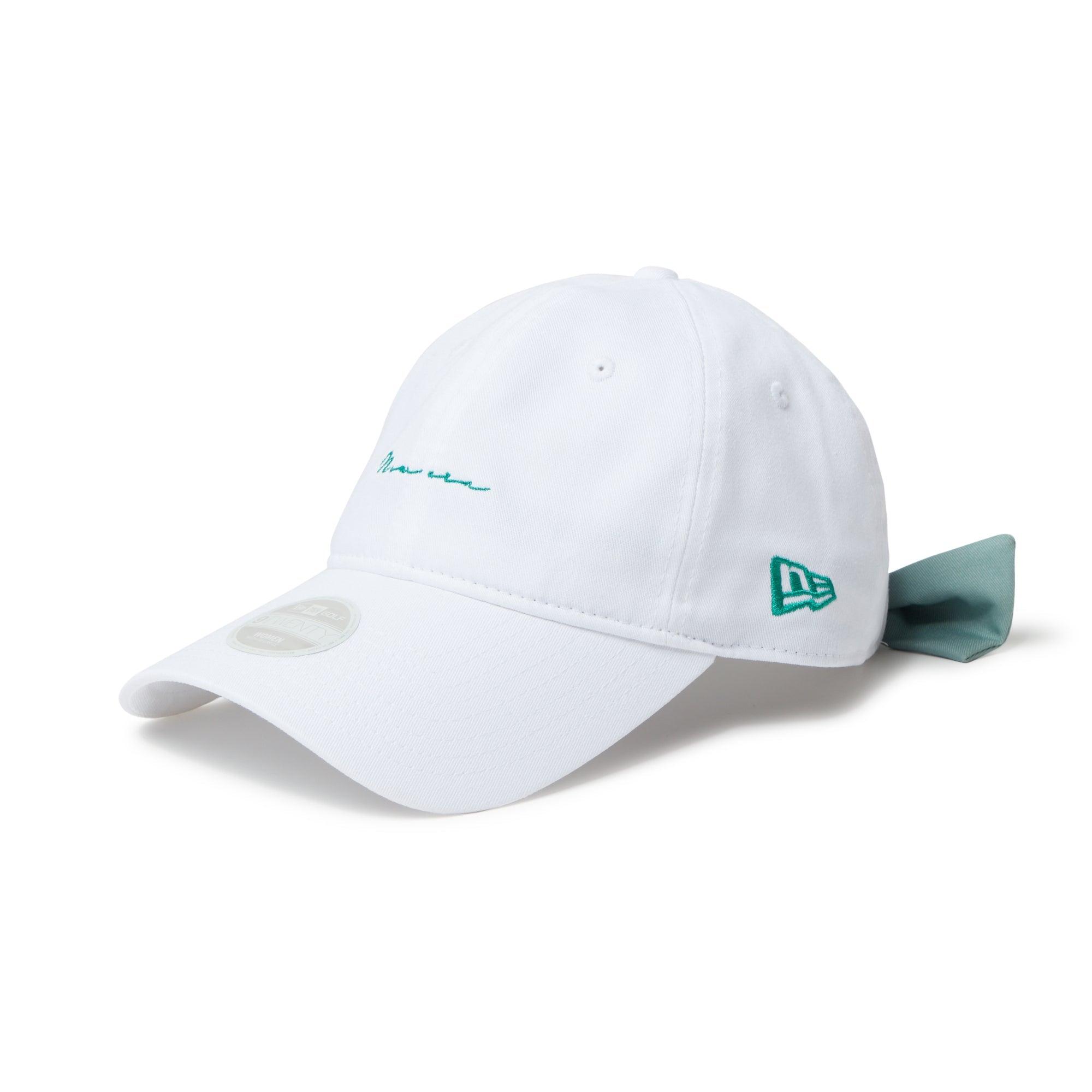 Women's 9TWENTY ロングバイザー Ribbon リボンストラップ ホワイト