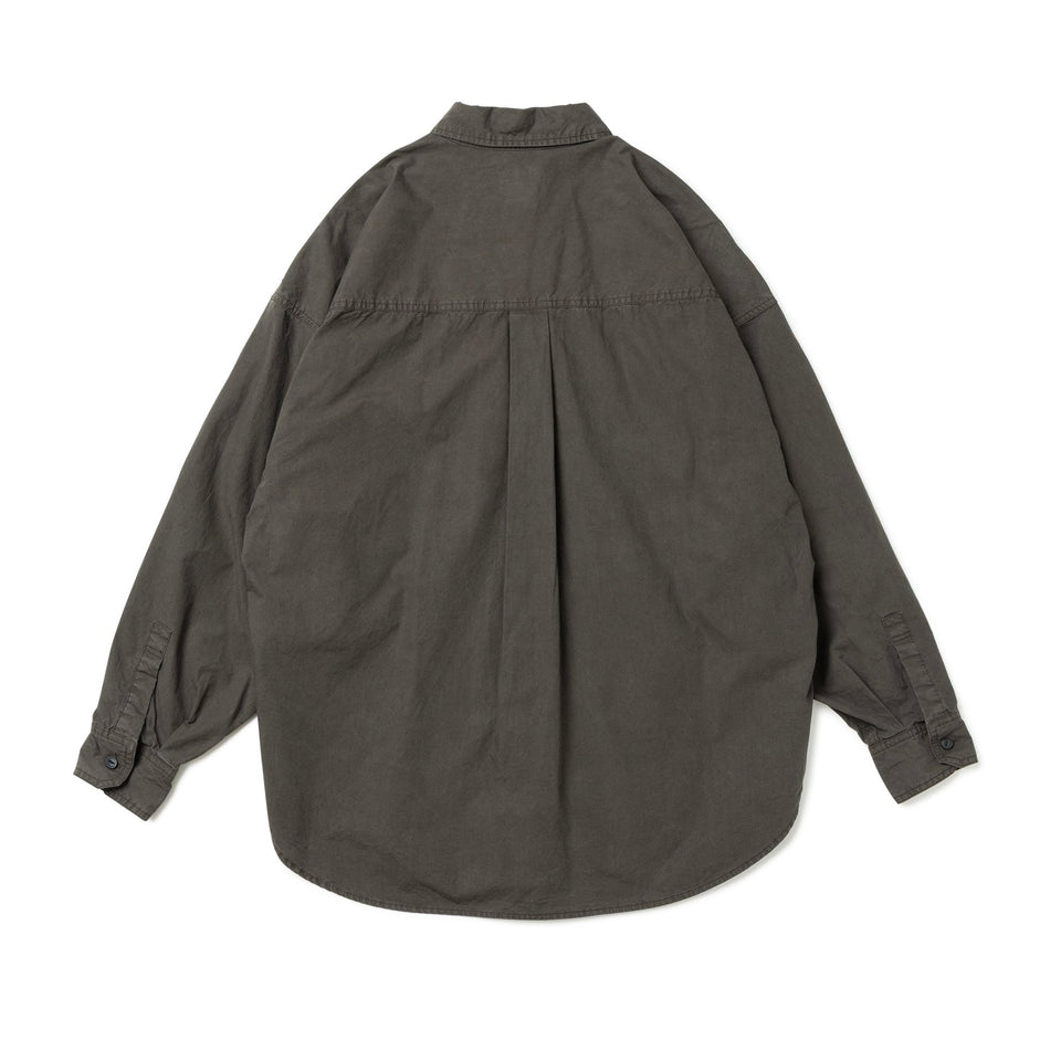 Women's 長袖 オーバーサイズド ガーメントダイ シャツ BLACK LABEL FW25 ダークブラウン - 14746875 - S | NEW ERA ニューエラ公式オンラインストア