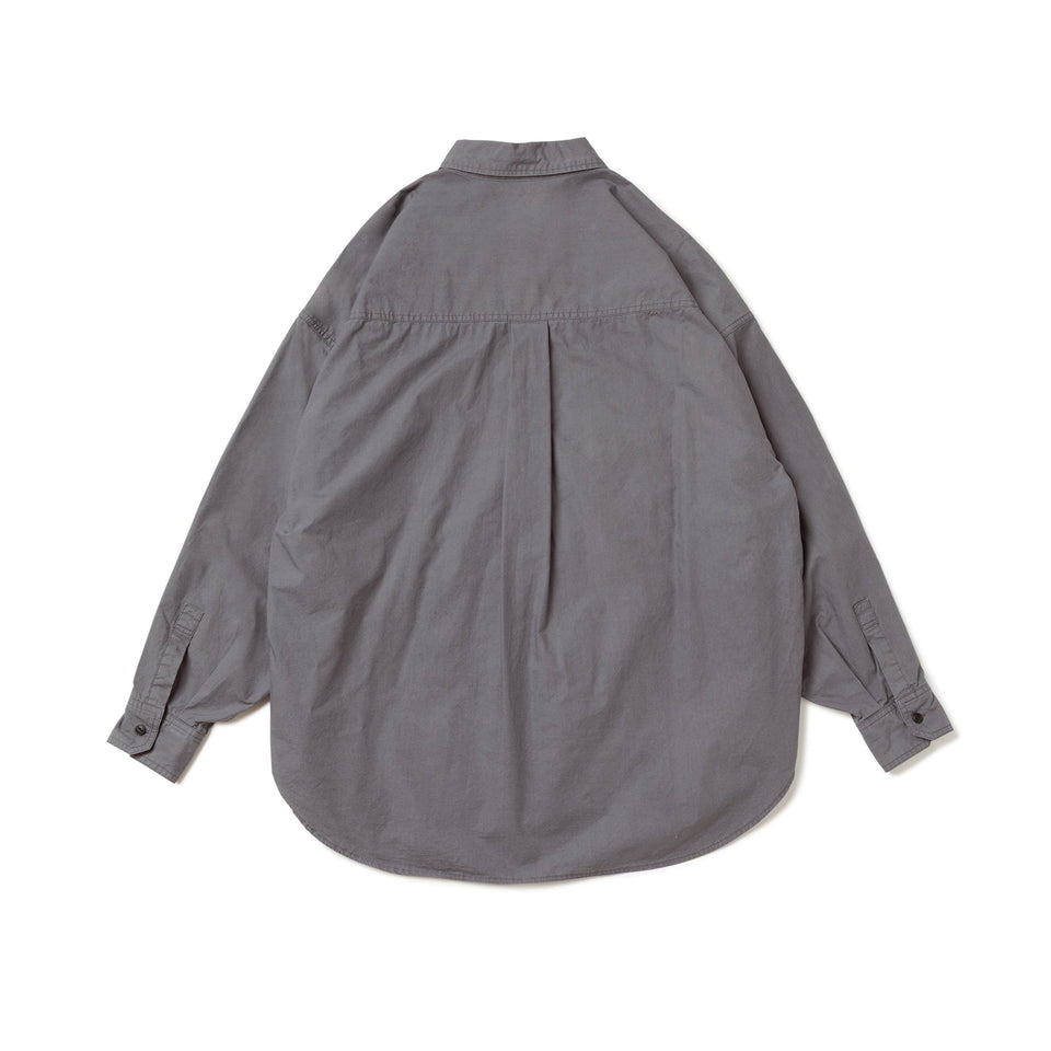 Women's 長袖 オーバーサイズド ガーメントダイ シャツ BLACK LABEL FW25 チャコール - 14746876 - S | NEW ERA ニューエラ公式オンラインストア