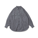 Women's 長袖 オーバーサイズド ガーメントダイ シャツ BLACK LABEL FW25 チャコール - 14746876 - S | NEW ERA ニューエラ公式オンラインストア