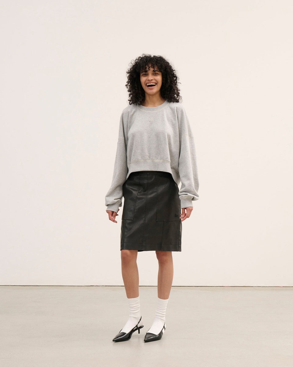 Women's クロップド スウェット クルーネック BLACK LABEL FW25 グレー