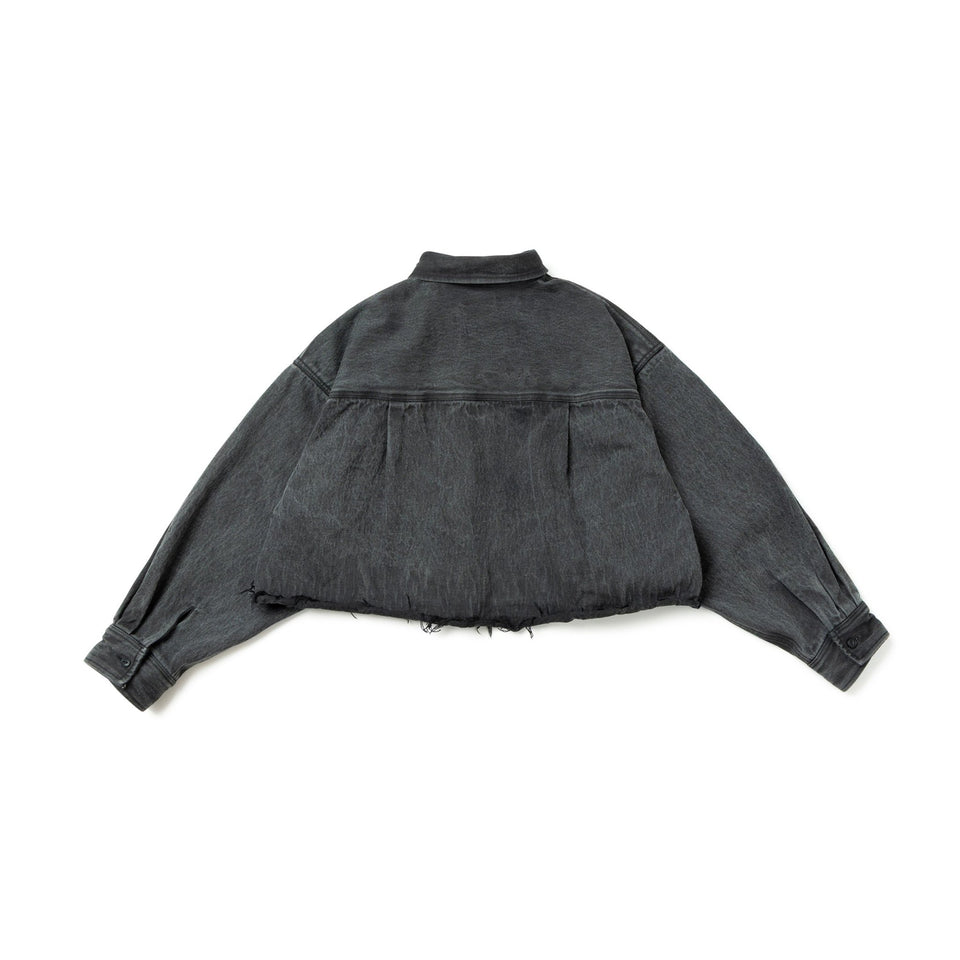 Women's 長袖 クロップド デニムシャツ BLACK LABEL FW25 ブラック - 14746882 - S | NEW ERA ニューエラ公式オンラインストア