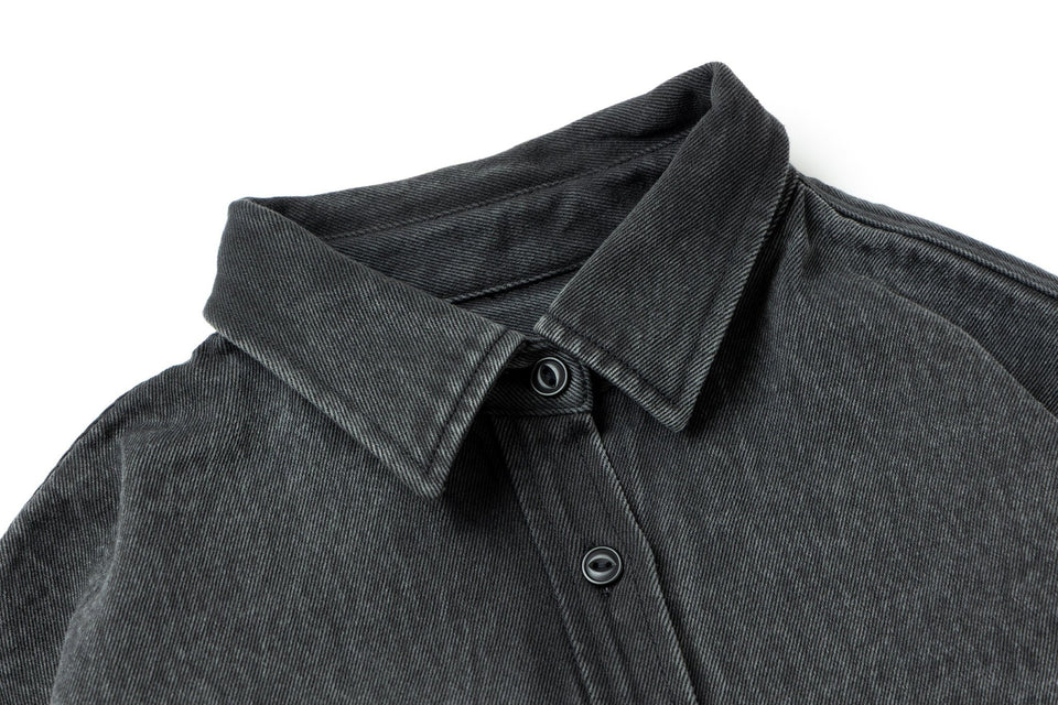 Women's 長袖 クロップド デニムシャツ BLACK LABEL FW25 ブラック - 14746882 - S | NEW ERA ニューエラ公式オンラインストア