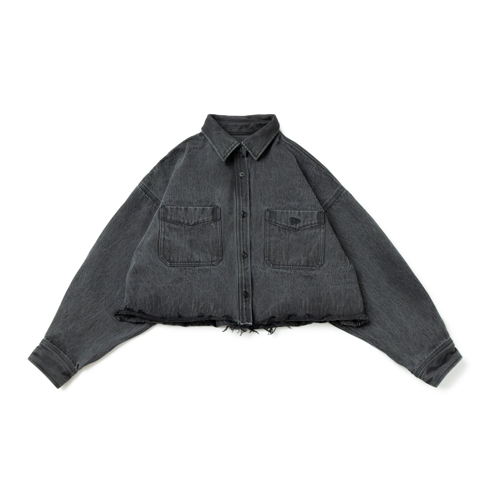 Women's 長袖 クロップド デニムシャツ BLACK LABEL FW25 ブラック